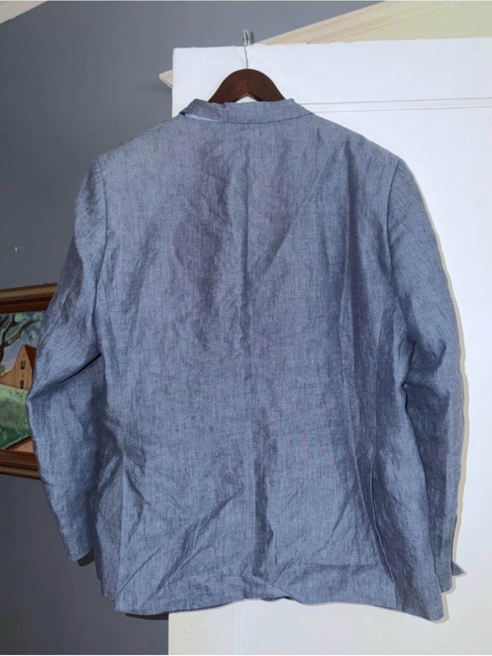Light Blue Men's Linen Blazer - Unbranded - Picture 2 of 3